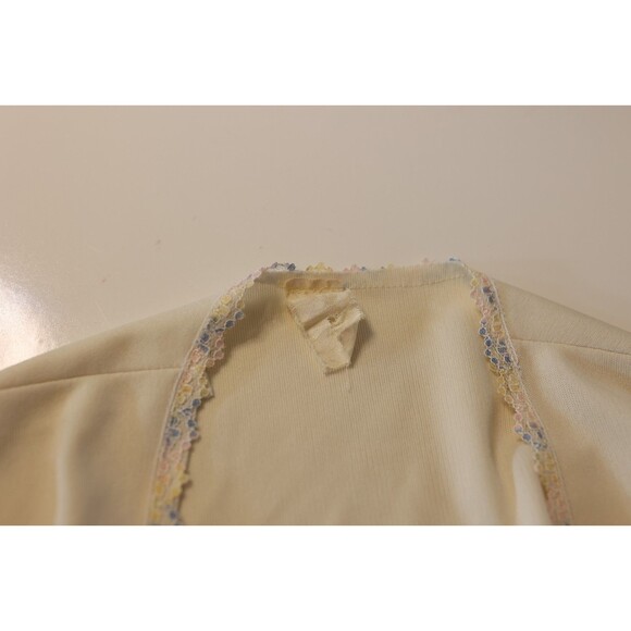 Vintage 70s Empire Waist Cream Maxi Dress Jacket Lace Trim Boho Prairie Bridal - Picture 15 of 16